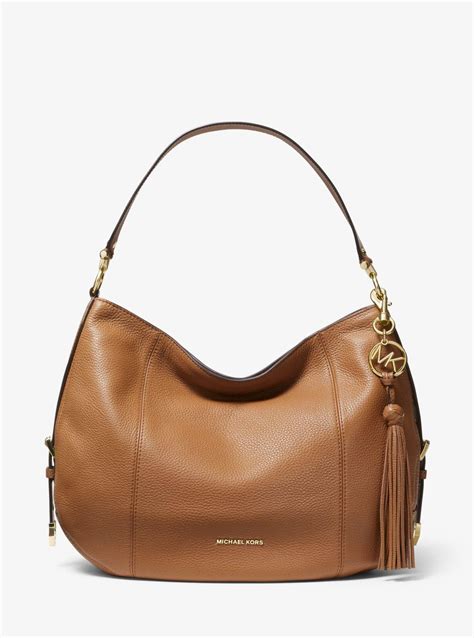 brooke large michael kors|Brooke Large Pebbled Leather Shoulder Bag.